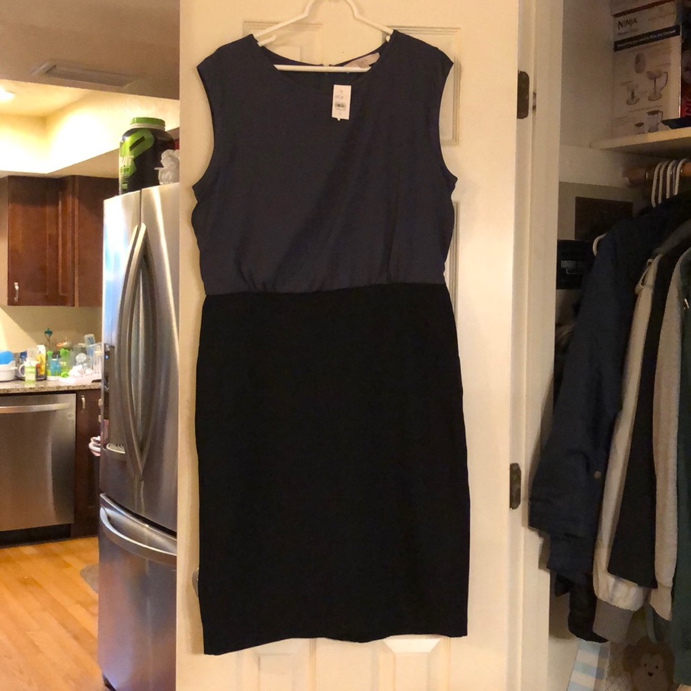LOFT Grey and Black Dress